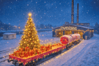 Vánoční nákladní vlak ve sněhu (1)